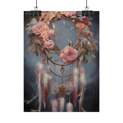 Ethereal Dreamcatcher Realm: Surreal Artwork with Colorful Feathers - Poster