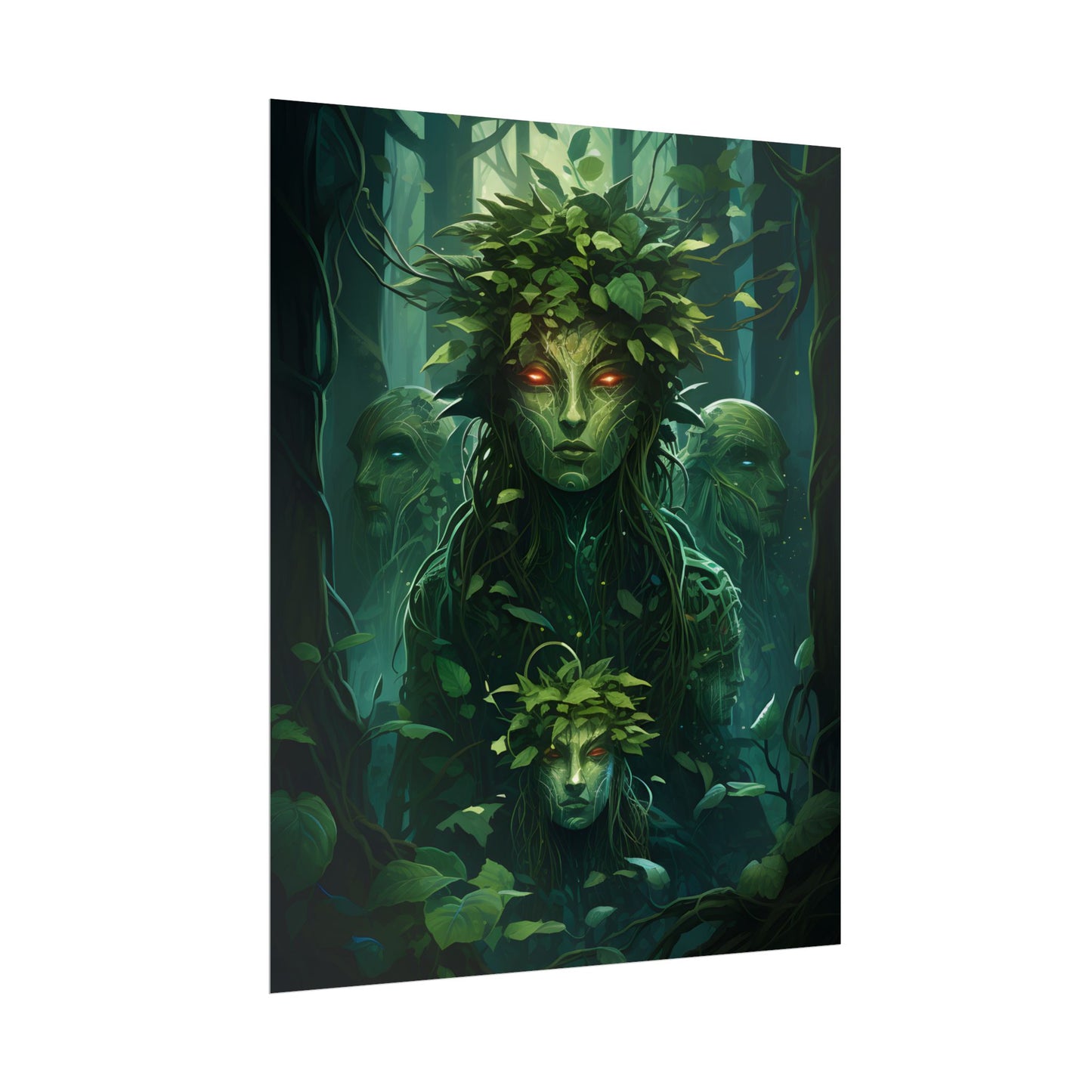 Mystical Forest Guardians: Serene Ancient Tree Spirits - Poster