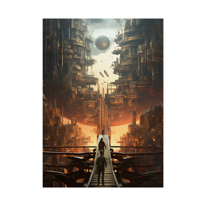Perfect Futuristic Cityscape: Dystopian Utopia Urban Artwork - Poster