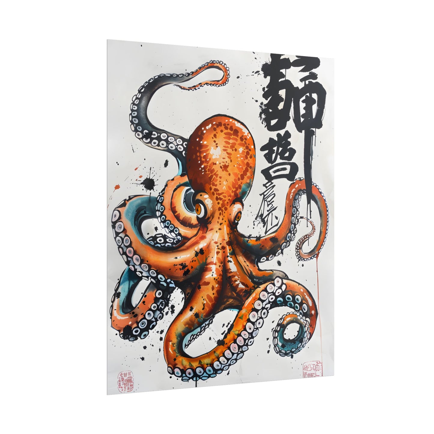 Japanese Ukiyo-e Octopus: Traditional Artwork Print - Poster