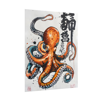 Japanese Ukiyo-e Octopus: Traditional Artwork Print - Poster