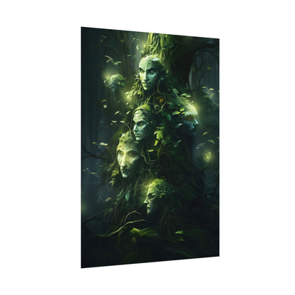 Mystical Morning Guardians: Ancient Forest Spirits - Poster