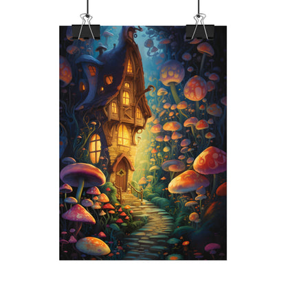 Enchanted Forest Whimsy: Vibrant Fairy Tale Artwork - Poster
