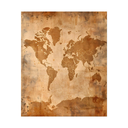 Vintage World Map: Artistic Cartography on Canvas - Poster