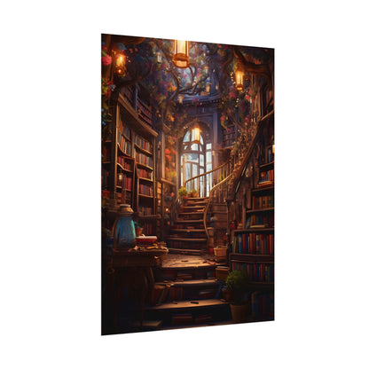 Whimsical Bookshop: Enchanting Magical Artwork - Poster