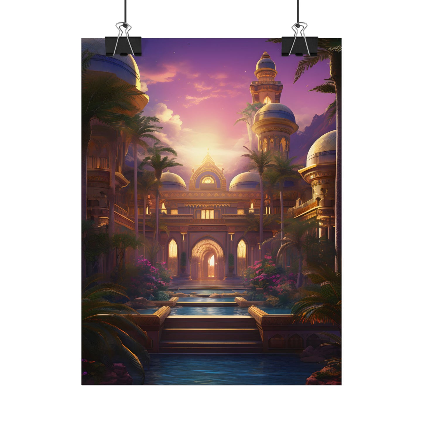 Mythical Desert Oasis: Arabian Nights-Inspired Artwork - Poster