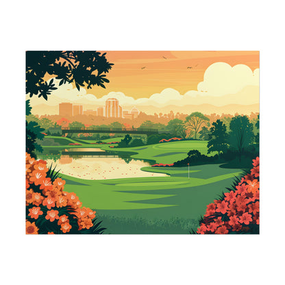 Retro Golf Illustration: Augusta National Georgia - Poster