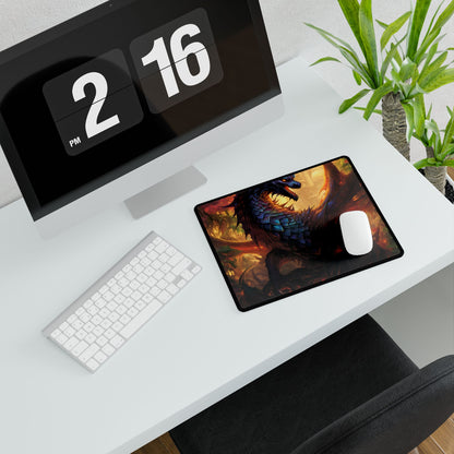 Majestic Dragon Guardian: Fantasy Landscape Art - Desk Mat