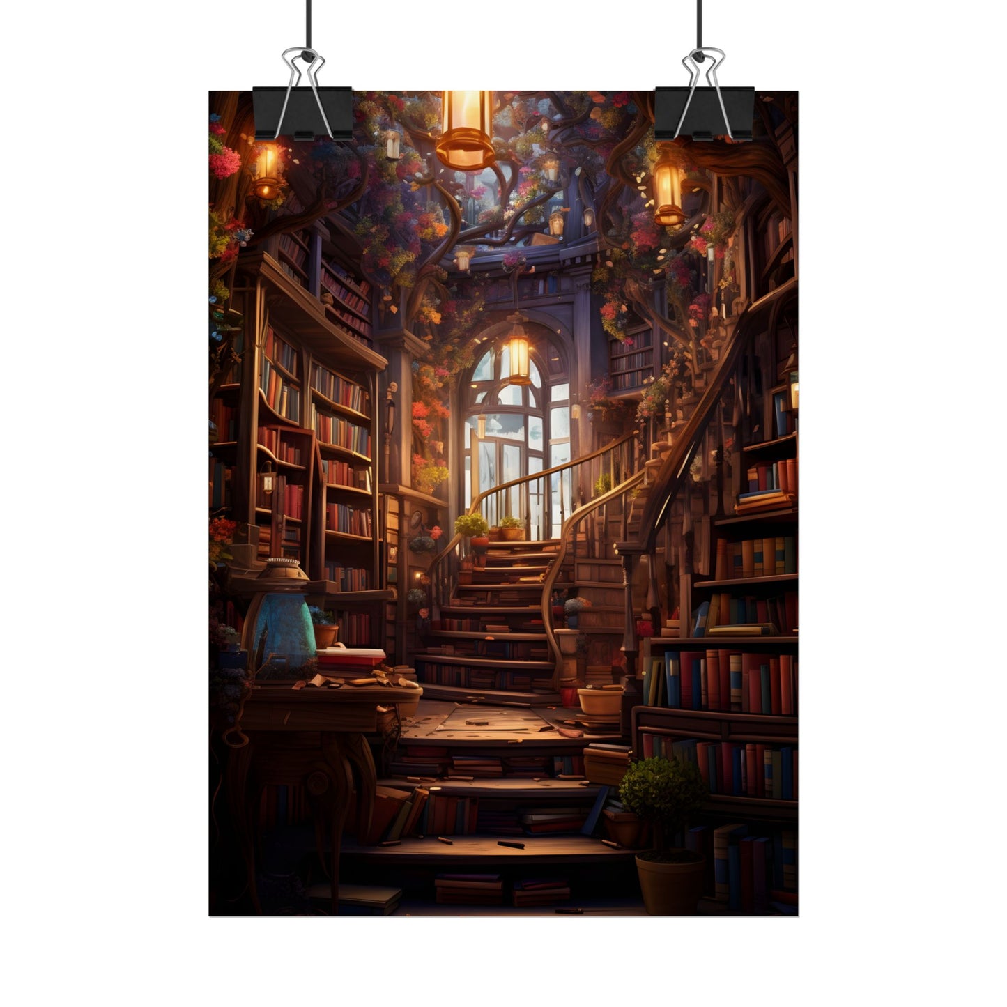 Whimsical Bookshop: Enchanting Magical Artwork - Poster