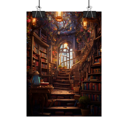 Whimsical Bookshop: Enchanting Magical Artwork - Poster