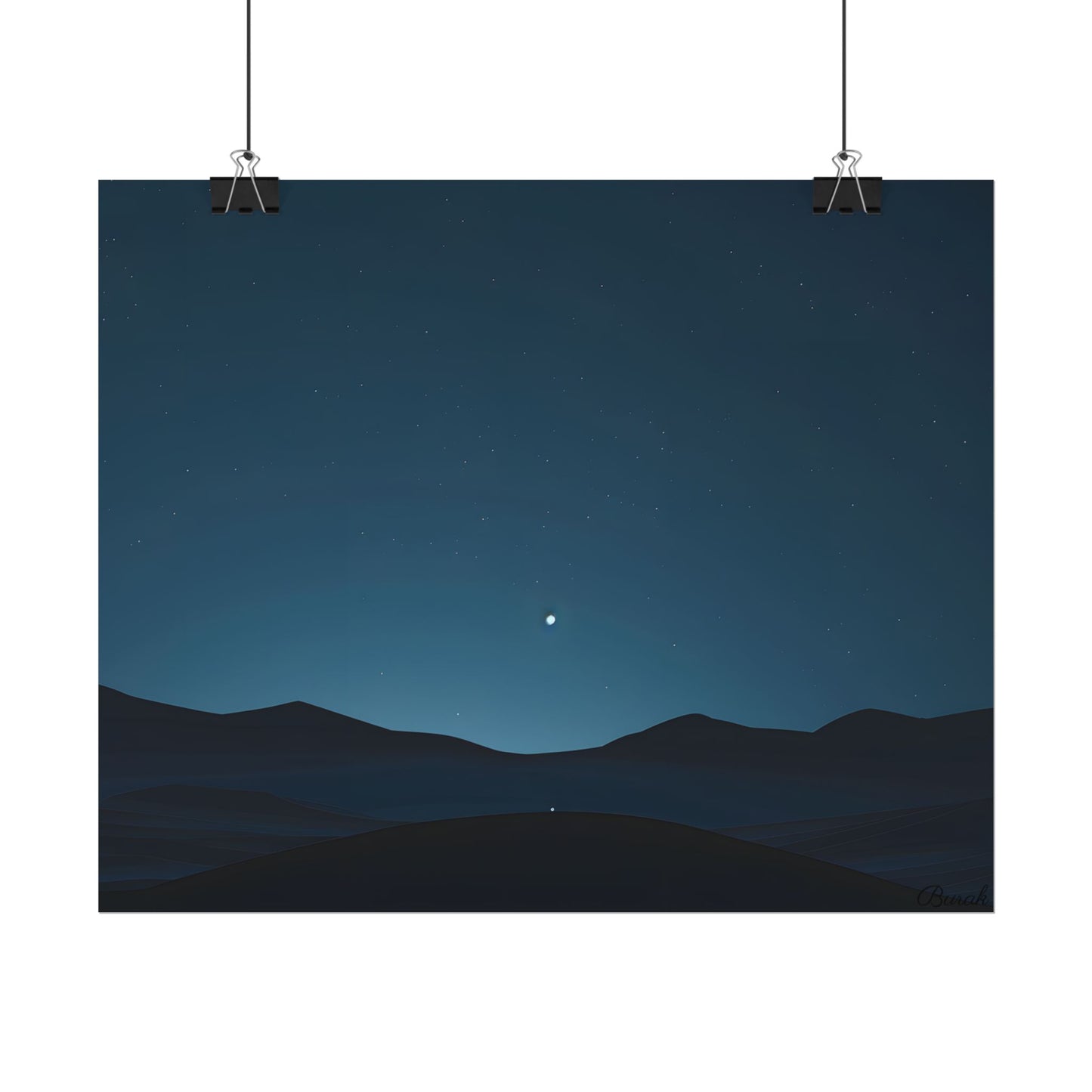 Minimalist Night Sky: Abstract Starry Art - Poster