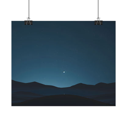 Minimalist Night Sky: Abstract Starry Art - Poster