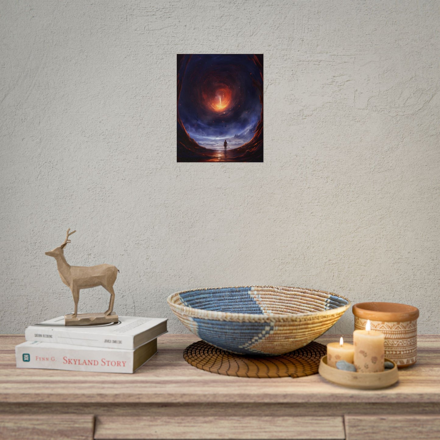 Mysterious Black Hole Cosmos: Space Art with Planetary Orbits - Poster