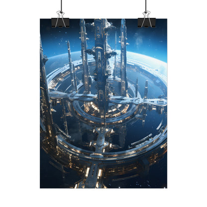 Futuristic Space Station: Aetherial Hub - Poster