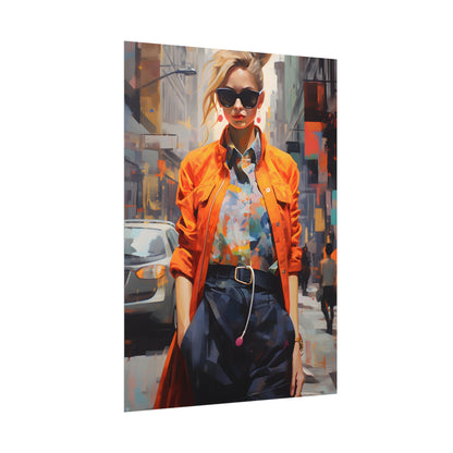 Urban Fashionista: City Chic Digital Artwork - Poster