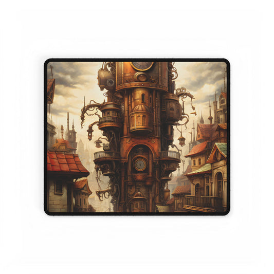 Steampunk Paris 1875: Vintage Cityscape Industrial Art - Desk Mat