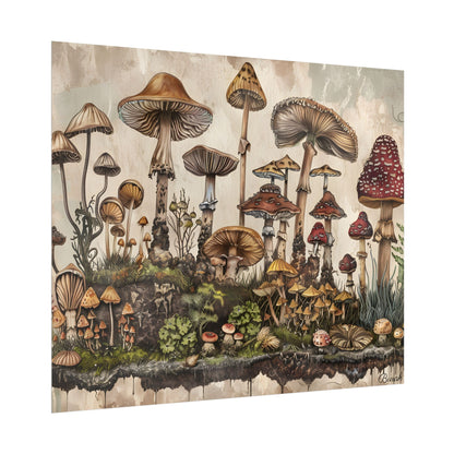 Vintage Mushroom Illustrations: A Collection of Unique Fungi - Poster