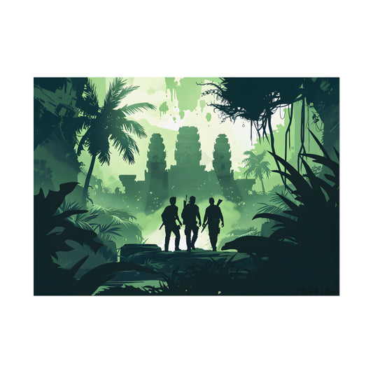 Young Adventurer: Minimalist Digital Portrait - Poster