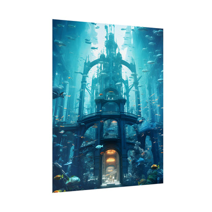 Futuristic Underwater City: Submerged Metropol Artwork - Poster