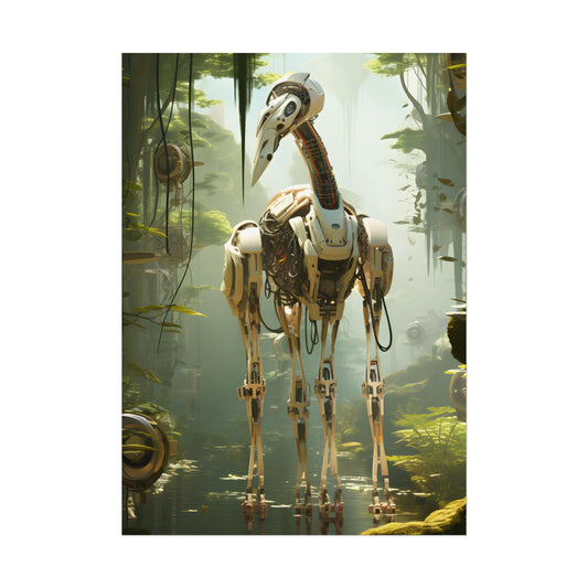 Robotic Guardians of Nature: Serene Wildlife Sanctuary Art - Poster