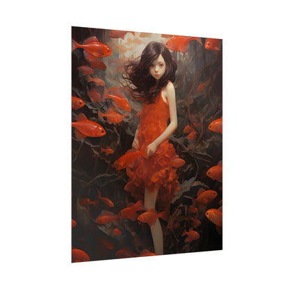 Simple Orange Still Life: Casual Wooden Table Art - Poster