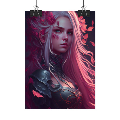 Astonishing Female Portrait with Pink Hair: Artistic Vision - Poster