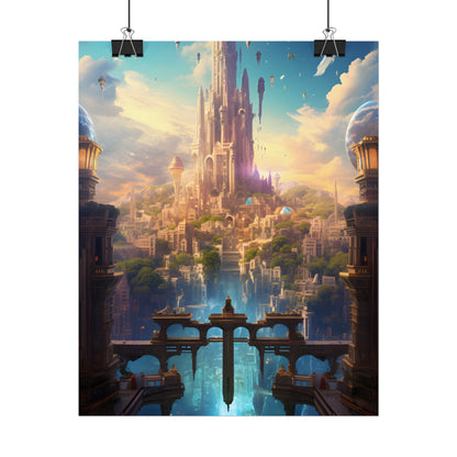 Floating Columbia: Breathtaking Serene Cityscape Artwork - Poster