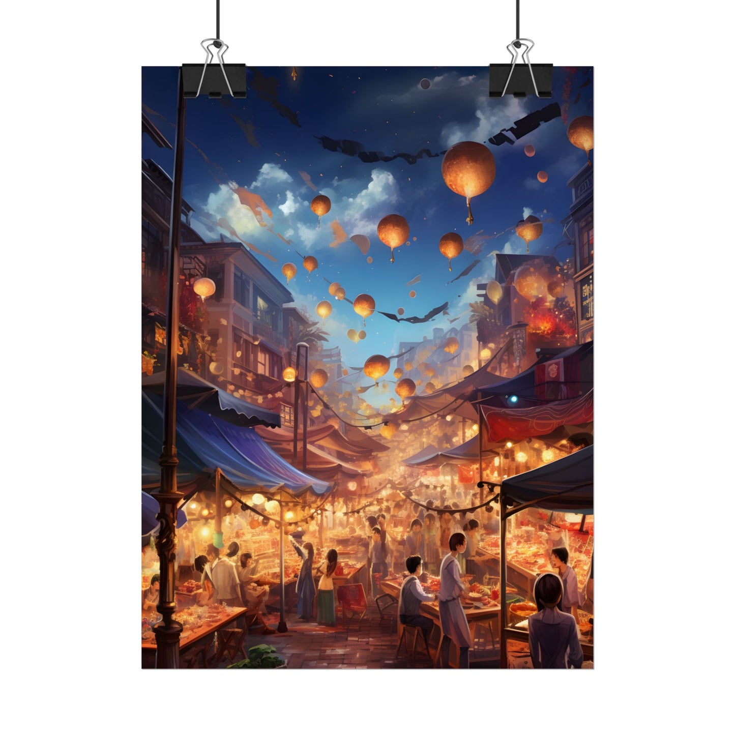 Magical Street Food Market: Enchanted Eats in Full Bloom - Poster