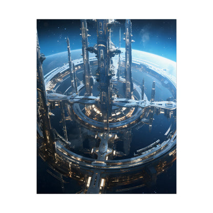 Futuristic Space Station: Aetherial Hub - Poster