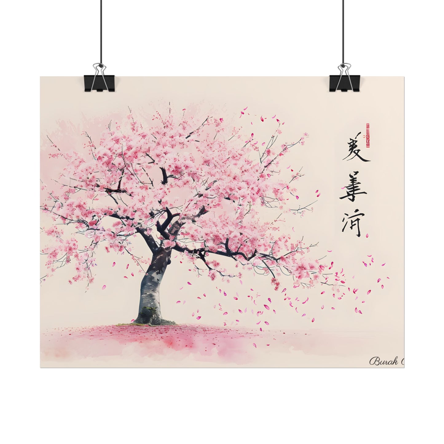Japanese Cherry Blossom Art: Springtime Painting - Poster