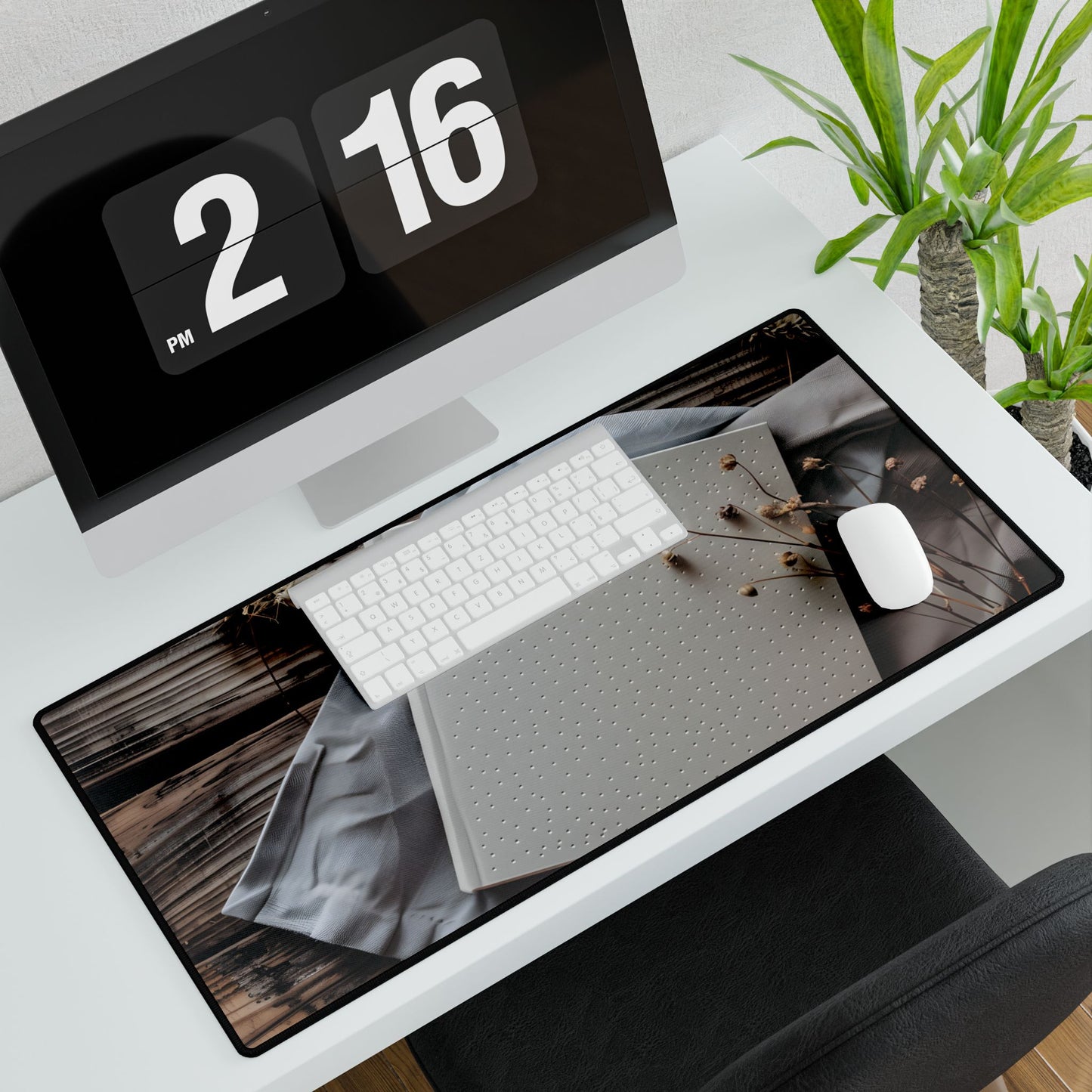 Minimalist Notebook with Embossed Dot Pattern - Desk Mat
