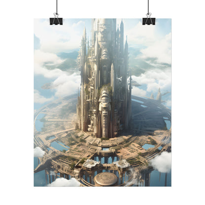 Breathtaking Floating City: Elevated Architecture - Poster