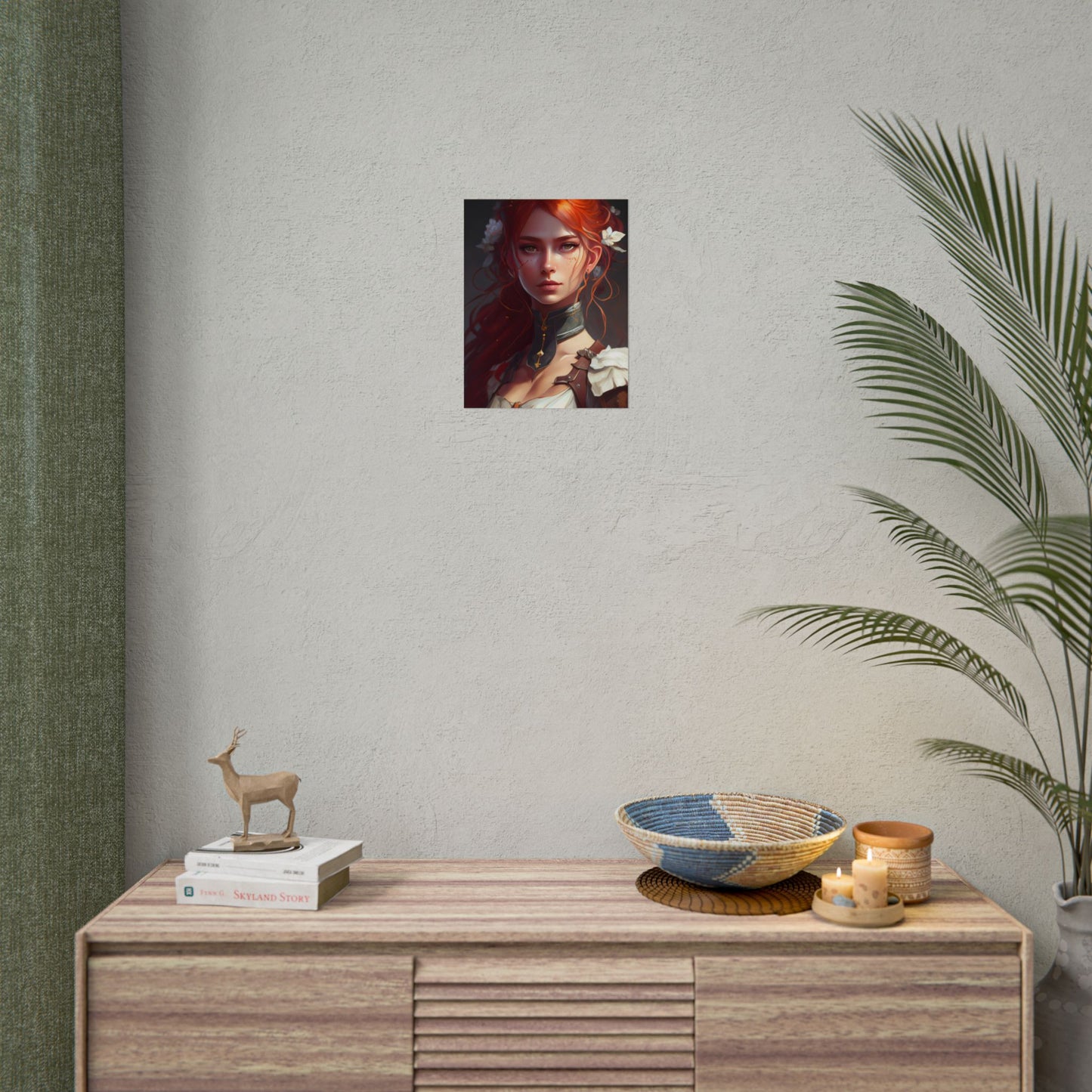 Redheaded Beauty: Formal Portrait in Dark Dress - Poster