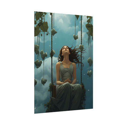 Person at Desk with Laptop: Digital Artwork - Poster