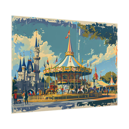 Vintage Disney Nostalgia: Retro Attraction Poster Art - Poster