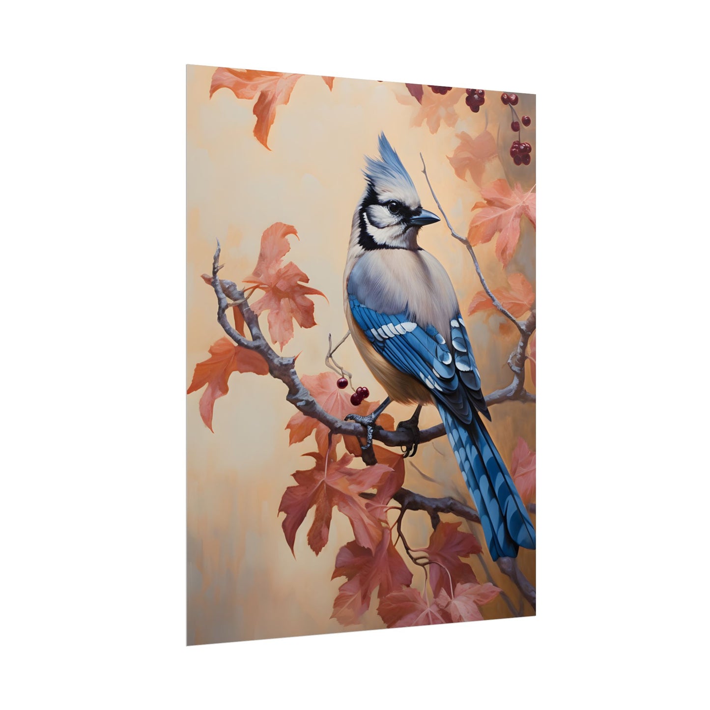 Autumn Oak Branch: Oil Painting Artwork - Poster