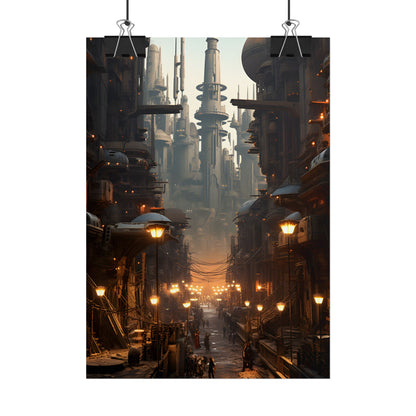 Post-Apocalyptic Steampunk City: Dystopian Artwork - Poster