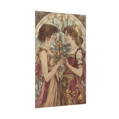 Middle Eastern Floral Beauty: Traditional Attire Digital Art - Poster