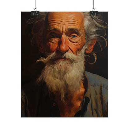 Elderly Wisdom: A Portrait of Timeless Senior Reflection - Poster