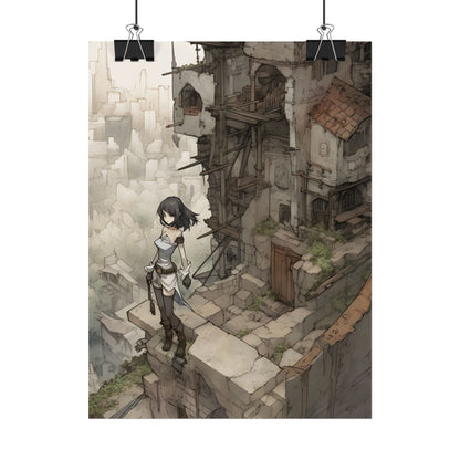 Dramatic Anime Bird Art: Detailed Illustration - Poster