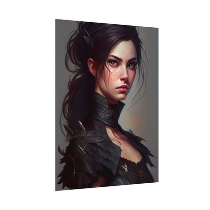 Artistic Female Portrait: Elegant Dress Digital Artwork - Poster