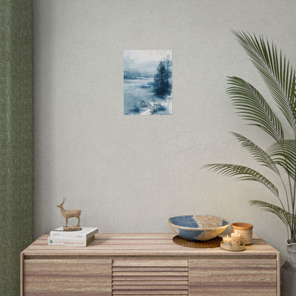 Peaceful Serenity: Winding River and Forest Reflections - Poster