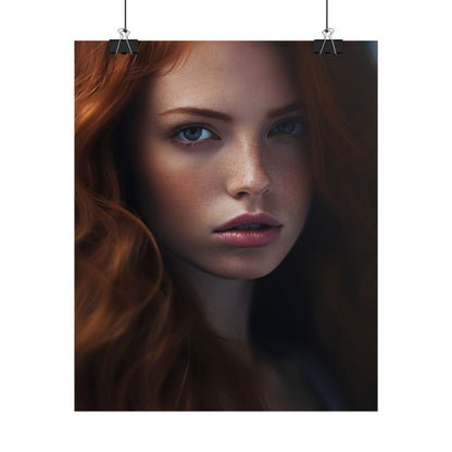 Redhead Model: Sophisticated Portrait Art - Poster