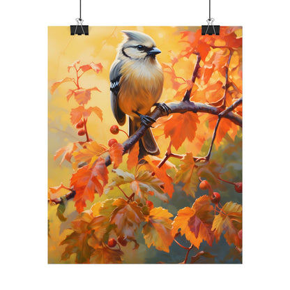 Vibrant Oak Branch: Oil Painting of Nature's Serenity - Poster