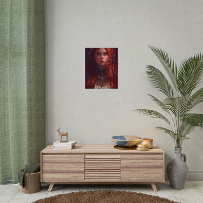 Redhead Female Portrait in a Dress - Poster