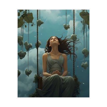 Person at Desk with Laptop: Digital Artwork - Poster