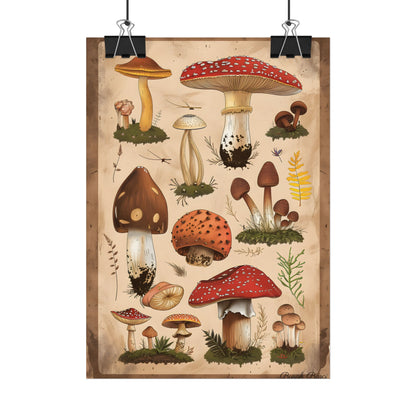 Vibrant Mushroom Species Poster: A Colorful Collection - Poster