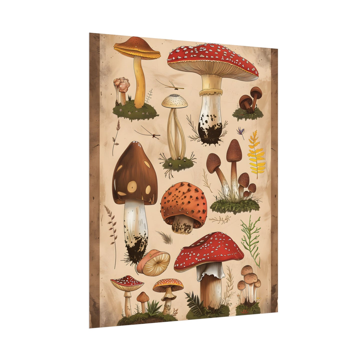 Vibrant Mushroom Species Poster: A Colorful Collection - Poster