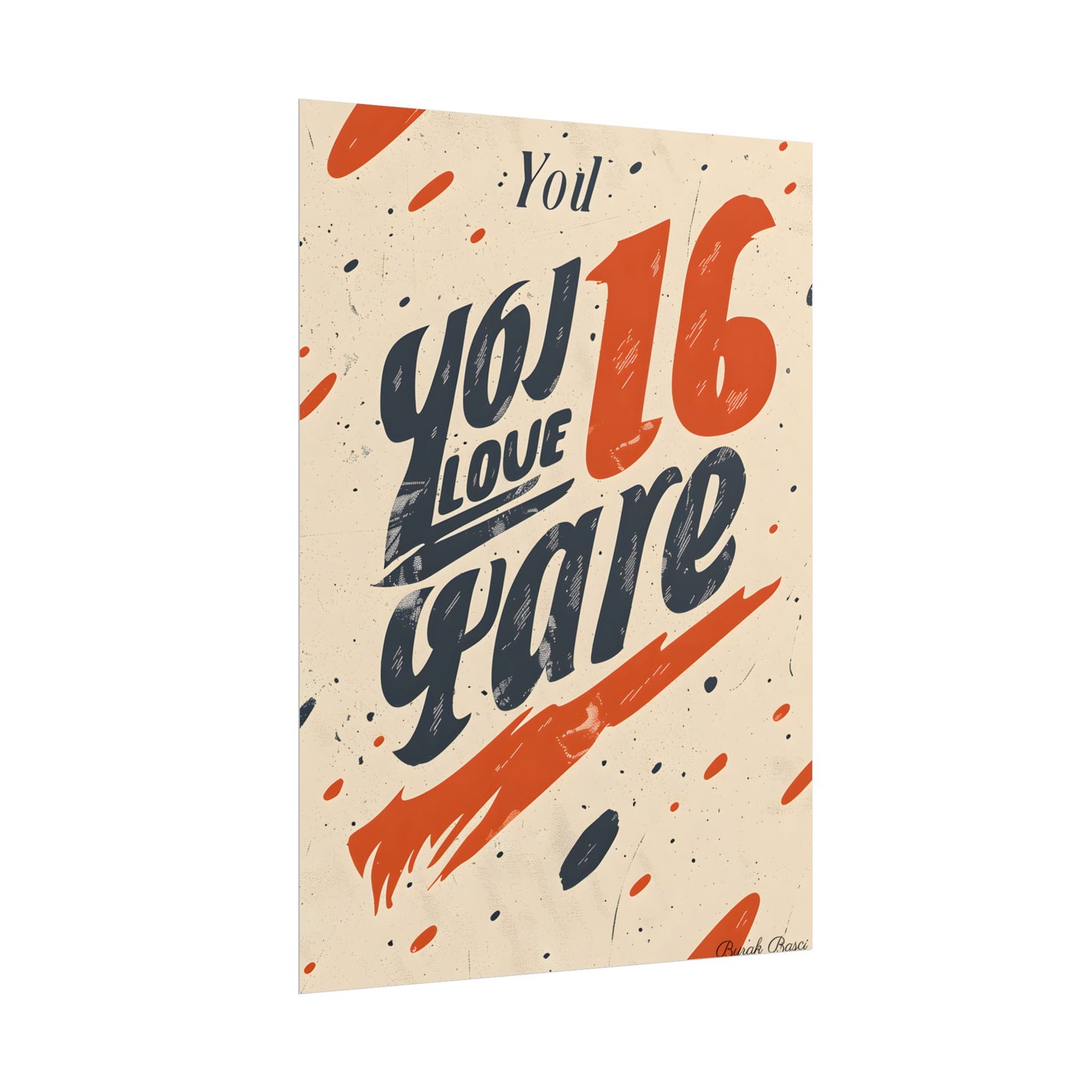 Vintage Distressed Poster Art: Red A - Poster