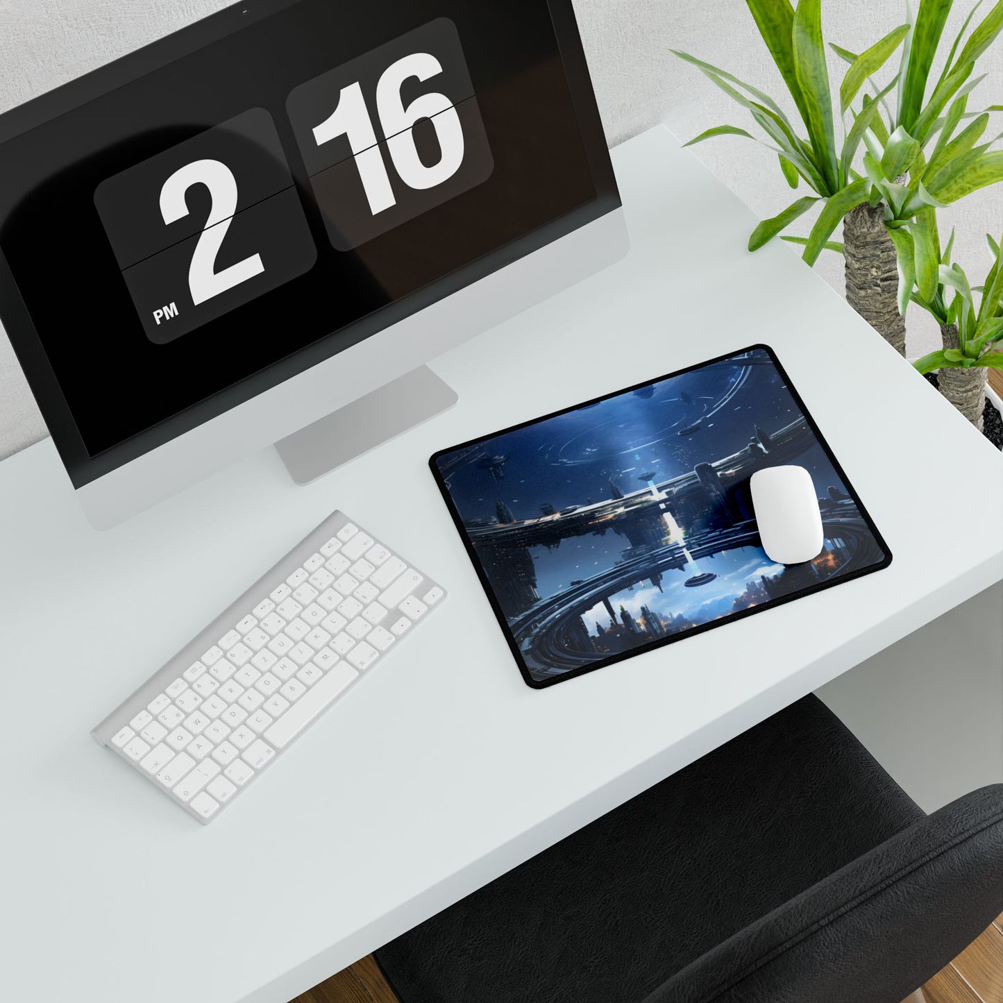 Aetherial Space Station: Massive, Futuristic Space Station in Orbit - Desk Mat